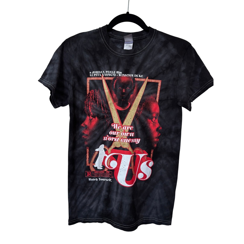 Studiohouse Designs Jordan Peele Us Movie Tie Dye Graphic Tee Black Red Small